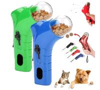 BIUBIULOVE Cat Treat Gun, Cat Treat Launcher Gun, Ct Toys Tret, CtDog Food Caapult, Cts Snack Dispenser, Handheld Interactive Pet Snack Caapult (Blue+Green)