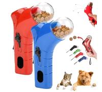 BIUBIULOVE Cat Treat Gun, Cat Treat Launcher Gun, Ct Toys Tret, CtDog Food Caapult, Cts Snack Dispenser, Handheld Interactive Pet Snack Caapult (Red+Blue)