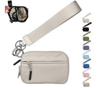 BIUBIULOVE Corelration The Wallet 2nd Gen, Corelation Wallet, Wristlet Nylon Wallets for Women, Waterproof Nylon Material, Zippered Card Case with Id Window/Hand Strap (White,One Size)