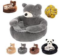 BIUBIULOVE Teddy Bear Dog Bed with Arms for Dogs, Bear Hug Cuddler, Cute Hug Plush Comfy Teddy Bear Bed with Removable Washable Cover Non-Slip Bottom for Indoor Small Dogs & Cats (Gray,XL)