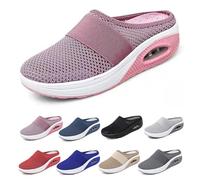 BIUBIULOVE Washable Sliding Orthopedic Sliding Shoes,Women's Air Cushion Slip-On Walking Shoes Orthopedic Diabetic Walking Shoes,with Arch-Support for Women (Pink,4)
