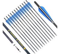 biubiusot 20/17inch Crossbow Bolts Carbon Arrows 8mm Shaft Half Moon Nocks with Replaceable Screw-in Broadhead for Crossbow Hunting Target Practice Outdoor Gift, 12Pcs (17inch-A)