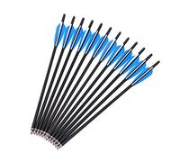 biubiusot 20inch Crossbow Bolts Carbon Arrows 8mm Shaft Half Moon Nocks with Replaceable Screw-in Broadhead for Crossbow Hunting Target Practice Outdoor Gift, 12Pcs (Drip Feather)