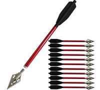 biubiusot Aluminum Crossbow Bolts - 6.7Inch Mini Archery Crossbow Arrows with Replaceable Tip and Sharp Blade for 50-80lbs Crossbow for Adults,Ideal for Target Exercises Shooting (24, Red)
