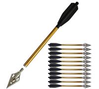 biubiusot Aluminum Crossbow Bolts - 6.7Inch Mini Archery Crossbow Arrows with Replaceable Tip and Sharp Blade for 50-80lbs Crossbow for Adults,Ideal for Target Exercises Shooting (12, Yellow)