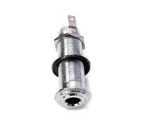 BIUDECO 1/4 Inch Guitar Jack Stereo Mono Cylinder Output Plug Silver Short Leg Insert for Electric Acoustic Guitar Bass with Threaded Barrel Socket