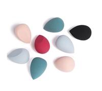 BIUDECO 1 Box Heart Shape Makeup Sponge Dual Purpose Wet Dry Flocking Beauty Puff for Foundation Blending and Powder Application Reddish Black