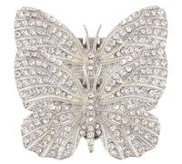BIUDECO 1 Pair Reusable Rhinestone Butterfly Shoe Clips for Wedding Bridal Shoe Decorations, Elegant Alloy Material with Multi-purpose Design Suitable for Evening Party and Birthday