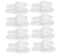 BIUDECO 10 Pairs Disposable Non-slip Lightweight Indoor Slippers for Men and Women Portable Hotel Supplies Travel Use White Soft Fleece Lining