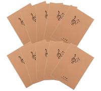 BIUDECO 10 Pcs Paper Stave Notebooks Creative Music Composition Notebook Portable Design Khaki Color Eyefriendly Paper 18 inside Pages Prevent Ink from Smudging Music Practice