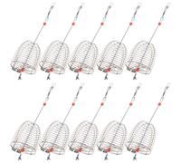 BIUDECO 10 PCS Stainless Steel Carp Bait Feeder Cage for Fishing Welded Mesh Lure Holder with Controlled Bait Release Lightweight and Portable Fishing Accessory for Lobsters Crabs Eels