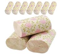 BIUDECO 10 Rolls Toilet Paper Rolls Bamboo Pulp Elegant Design Printed Rose Patterns Assorted Colour for Cleaning Table Use and Office