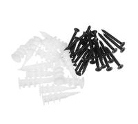 BIUDECO 100 Sets Heavy Duty Stainless Steel Wall Screws and White Plastic Drywall Anchors Kit Thread Self Drilling Fixings for Masonry Brick and Plasterboard Corrosion Resistant Expansion