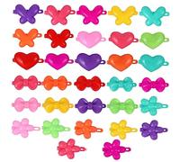 BIUDECO 100pcs Cute Cartoon Mini Hair Clips with Heart Flower Bow Designs for Lightweight Barrettes Hair Accessories for Daily Wear and Parties