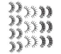 BIUDECO 10Pairs Rhinestone False Eyelashes Natural Look Lashes for Parties Festivals Outdoor Activities Dramatic Eye Makeup with Sparkle for Halloween Thanksgiving