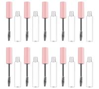 BIUDECO 10Pcs 10Ml Refillable DIY Mascara Tubes with Wand, Empty Eyelash Cream and Eyeliner Bottles for Makeup, Pink Cosmetic Containers Suitable for Eyelash Extension and Personal Use