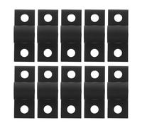 BIUDECO 10pcs Aluminium Panel Caster Connector Brackets for DIY Furniture and Robotics Projects, Black Aluminium Extrusion Support with 5mm Thickness and 5.5mm Mounting Holes