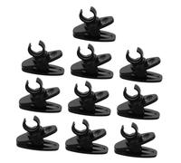 BIUDECO 10pcs Black 8mm Lavalier Microphone Clips, Adjustable Single Mount Metal Lapel Mic Holder Clips for Wireless Microphones, Video Recording, Interview and Presentation Use