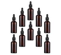 BIUDECO 10pcs Brown Glass Dropper Bottles Reusable Essential Oil Bottles for Travel Accessories and Medicine Storage