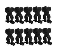 BIUDECO 10pcs Cane Holder Clips for Walkers Wheelchairs Electric Scooters, Black Mobility Stick Crutch Brackets Universal Walking Aid Accessories for Seniors