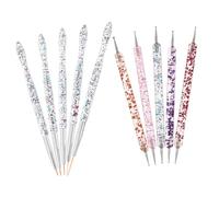 BIUDECO 10pcs Dual-end Nail Dotting Tools for Nail Art and Design Pens Portable Manicure Accessories Kit for Detailed Painting and Dotting