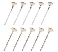 BIUDECO 10pcs Fan-shaped Cosmetic Powder Brushes Small Portable Facial Makeup Applicators for Highlighting and Acid Essence Application Soft Hair Travel-friendly Aesthetician Tools