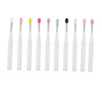 BIUDECO 10Pcs Lidded Silicone Lip Balm Brush with Eyeshadow Applicator Portable Professional Makeup Tool for Precise Lipstick Lip Mask Application Easy to Accessory Gift