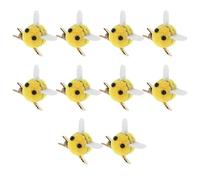BIUDECO 10pcs Mini Fabric Bee Barrettes for Women Small Side Hair Clips with Alligator Clamp, Colorful Bee Hair Accessories for Spring Parties and Daily Styling