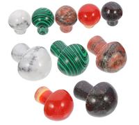 BIUDECO 10pcs Mini Stone Mushroom Decor Smooth Surface Natural Crystal Agate Toadstools for Flowerpot Fairy Garden DIY Accessories Home Ornament Gift