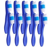BIUDECO 10Pcs Short Handle Prison Toothbrushes with Large Brush Head Durable Plastic Nylon Material Soft Grip for Oral Cleaning and Bad Breath Prevention Suitable for Inmate Use