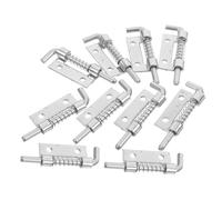 BIUDECO 10pcs Spring Loaded Bolt Lock Latch with Flat Plate Galvanized Iron Spring Latch for Warehouse Doors Basements Kitchens Toilets Industrial and Home Security