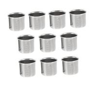 BIUDECO 10pcs Stainless Steel Laboratory Measuring Cups with Scale Metal Medicine Shot Cups for Scientific Research Hospitals Home and Restaurant Use Rustproof