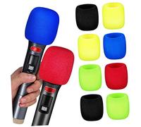 BIUDECO 10pcs Thickened Mic Covers Windproof Sponge Microphone Muffs for Ktv Conference Stage Performance Fits Standard Handheld Mics Durable Lightweight Protective Shields in Black Yellow