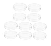 BIUDECO 10pcs Transparent Cell Culture Plates with Lid Multipurpose Petri Dish Plates for Laboratory Research Biological Analysis and Scientific Experiments