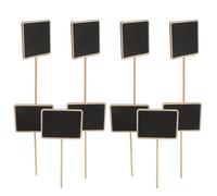 BIUDECO 10Pcs Wooden Plant Labels Garden Marker Stakes with Chalkboard Surface Lightweight Garden Signs for Naming Flowers Vegetables and Plants Easy to Insert Soil Tags for Pots and Beds