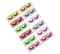 BIUDECO 12 Pairs Vivid Natural False Eyelashes Multipack for Party Makeup Mixed Curl Lashes with Yellow Green Purple Red Silver Pink Lightweight Comfortable Extension