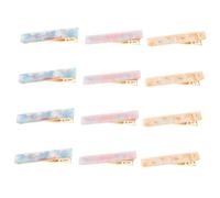 BIUDECO 12 Pcs Acetate Vintage Hair Barrettes for Women Marble Pattern Hair Clips Lightweight Styling Accessories for Office Party Everyday Wear Comfortable Gentle Hold