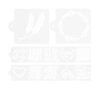 BIUDECO 12Pcs Bread and Cake Stencils Set with and Heart Designs, Hollow Baking Templates for Sourdough, Birthday Cakes, and Cookie Decorating, Artisan Pie Crust Tool for Home Bakers