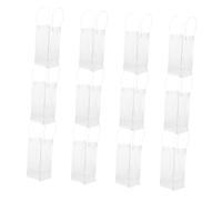 BIUDECO 12pcs Clear Wine Carrier Tote Bag with Handle Leakproof Ice Wine Cooler for Bottles Transparent Beverage Bag for Outdoor Parties Weddings and Chilled Drinks Transport