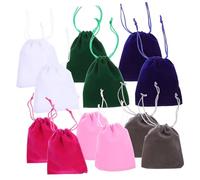 BIUDECO 12Pcs Cloth Drawstring Bags Velvet Jewelry Gift Pouches Party Favor Packaging Bags for Candy Cookies Craft Presents with Smooth Closure Lightweight Multi Color