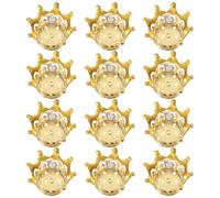 BIUDECO 12pcs Gold Plastic Crown Candy Boxes Party Favor Containers Mini Treat Boxes for Wedding, Birthday, Bridal Shower, Shower Candy Storage and Cake Display