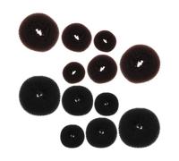 BIUDECO 12Pcs Hair Donut Bun Makers Set with Medium, Large, Extra-Large Sizes in Black and Brown - Donut Hair Shapers for Women’S Ballet, Party, and Everyday Updo Styling Accessories