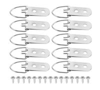 BIUDECO 12pcs Heavy Duty D-Ring Picture Frame Hangers with Screws, Cast Iron Wall Hooks for Hanging Art, Mirrors, and Photo Frames, Double Hole Mounting Kit for Secure Wall Decoration