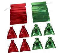 BIUDECO 12PCS Holographic Drawstring Gift Bags Small Foil Present Pouches for Holiday Candy Wrapping Secure Closure Goodie Treat Packaging for Christmas Birthday Party