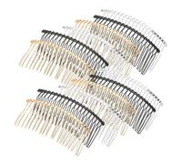 BIUDECO 12pcs Metal Wire Hair Combs for Women Teeth Updo Styling Tool Lightweight Bridal Wedding Veil Combs Gold Silver Hair Clips for DIY Headpieces Accessories