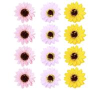 BIUDECO 12Pcs Scented Soap Flowers Box Sunflower Design, Decorative Artificial Soap Flower Set Base, Suitable for Birthday and Home Fragrance