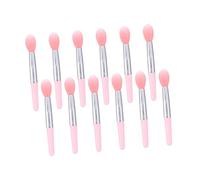 BIUDECO 12pcs Silicone Lip Brush and Lip Balm Applicator Mini Red with Pink Handle for Makeup and Mask Application Travel-friendly Cosmetic Tool Set