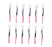 BIUDECO 12pcs Silicone Lip Brushes Set Mini Lipstick Applicators for Precise Lip Application White Handle Portable Makeup Tool for Daily Use
