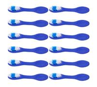 BIUDECO 12pcs Soft Bristles Toothbrush Mini Manual Toothbrushes with Comfortable Grip and Short Handle Designed for Safety Blue Plastic Nylon for Psychiatric Hospitals and Prison Use
