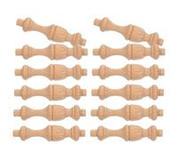 BIUDECO 12pcs Wooden DIY Craft Finials Mini Roman Pillars with Carved Details for Home Decoration Solid Wood Spindles for Indoor Outdoor Cabinet Posts and Creative Projects